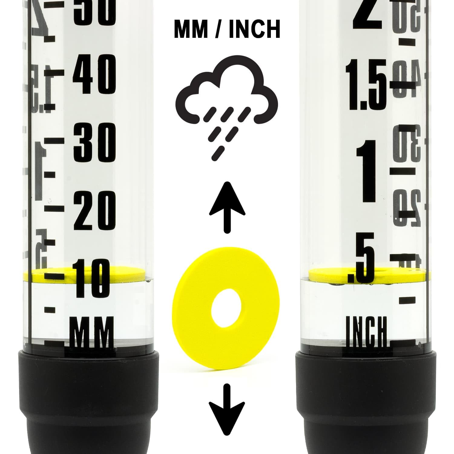 CKB LTD Pluviómetro con Pica para Exteriores – Medidor Extra Grande de Medición de Precipitaciones de Agua de Doble Escala con Estaca de Suelo para Césped, Jardín, Granjas y Campos de Golf, 100 cm de