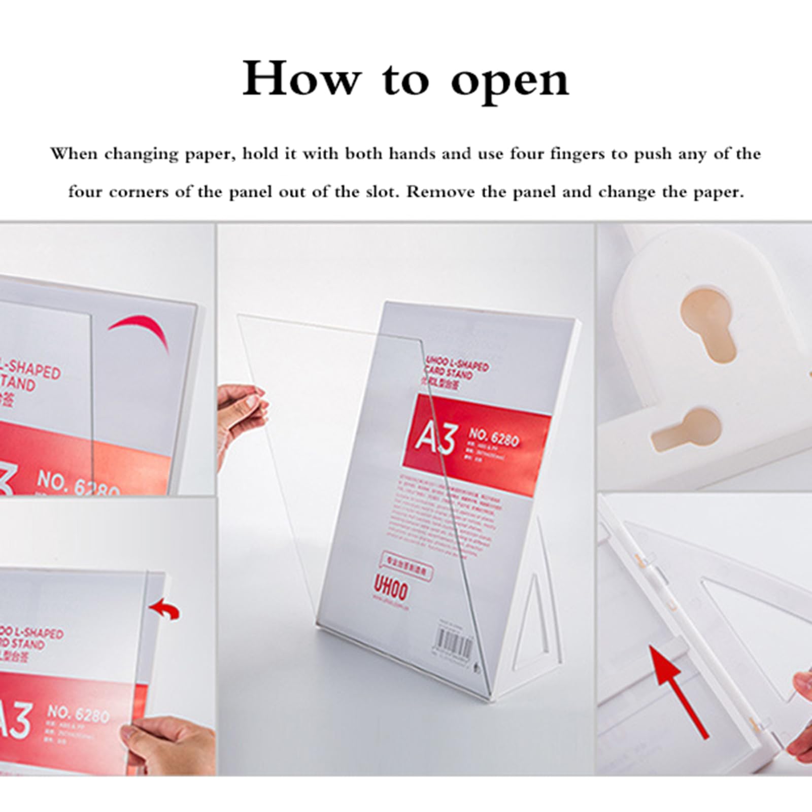 Porta Menu da Tavolo Formato,Portacartello in Acrilico,Espositore per Menù da Tavolo,Porta Menu da Tavolo,Il Contenuto può Essere Modificato,per Cartelli,Brochure,Volantini,Menu