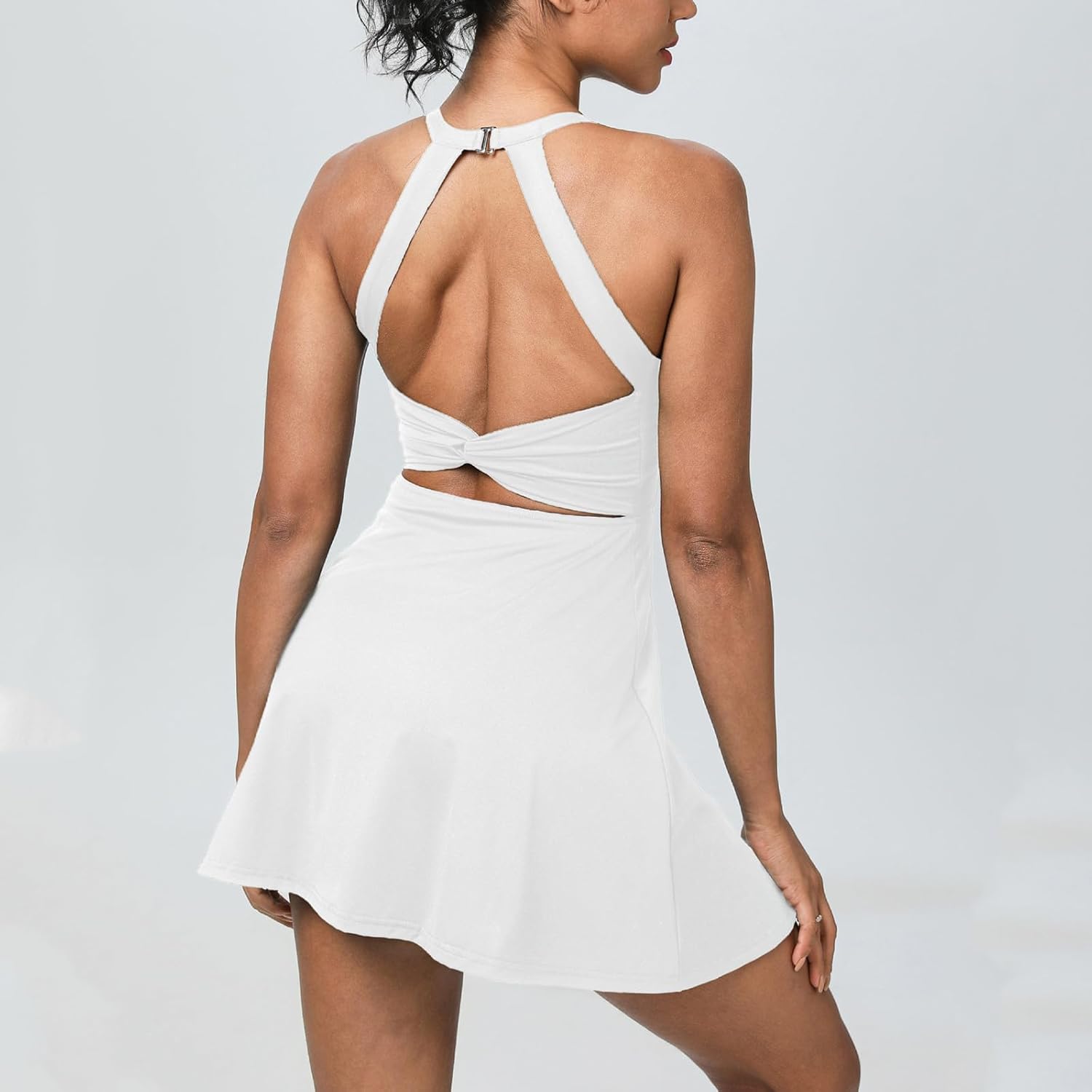 Womens Workout Tennis Dress with Built in Shorts - Athletic Golf Dresses Activewear Exercise Tank Dresses