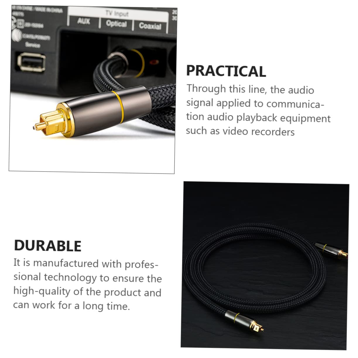NUOBESTY Cavo Audio Ottico Digitale in Fibra, Nero, Trasmissione del Segnale e Qualità Audio per Tv e Impianto Stereo