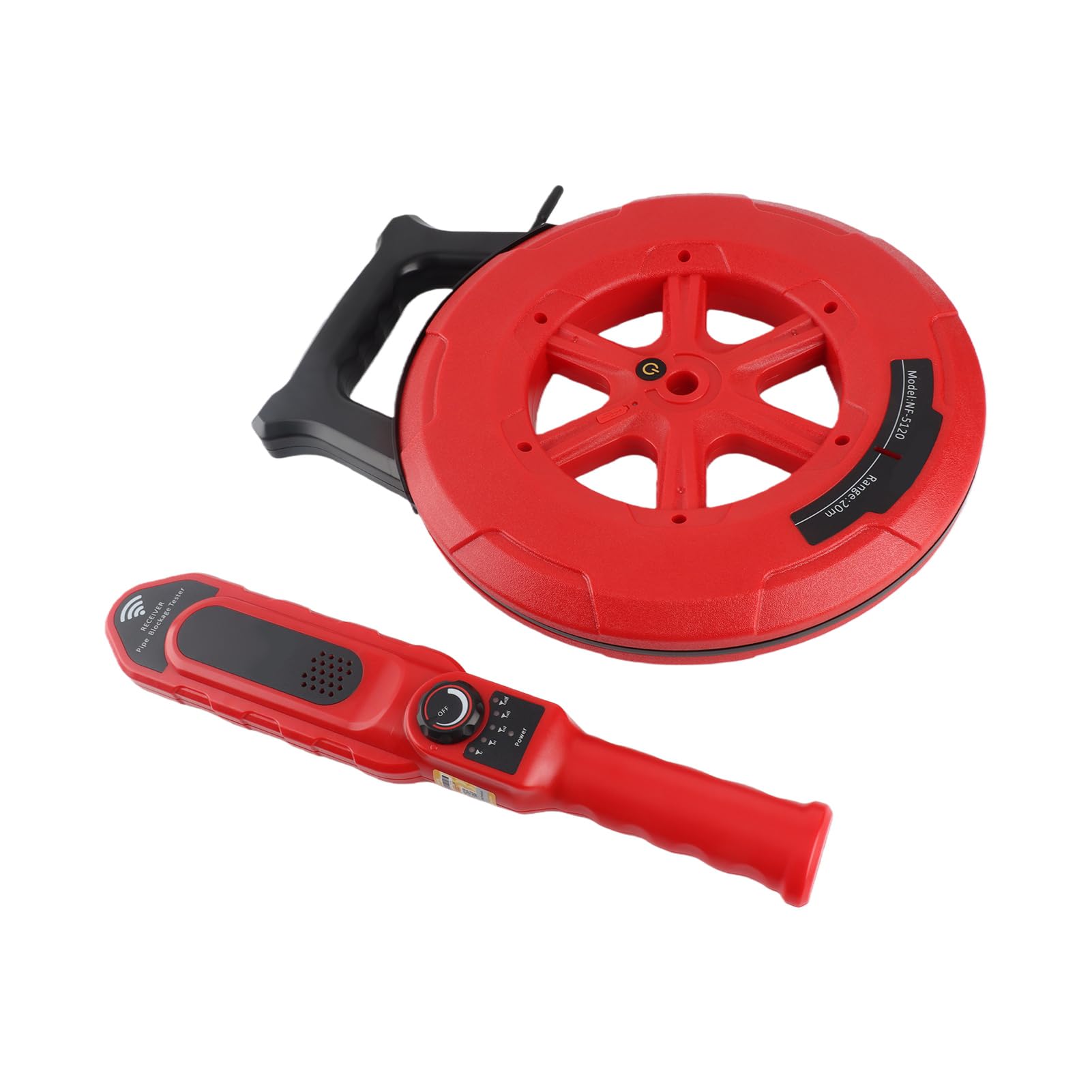 FTVOGUE Herramienta de Diagnóstico de Bloqueo de Tuberías, Escáner de Bloqueo de Tuberías Resistente Al Agua IP67, Sensibilidad Ajustable de 300 Hz, Alarma de Señal Fuerte para Fontaneros, (NF-5120)