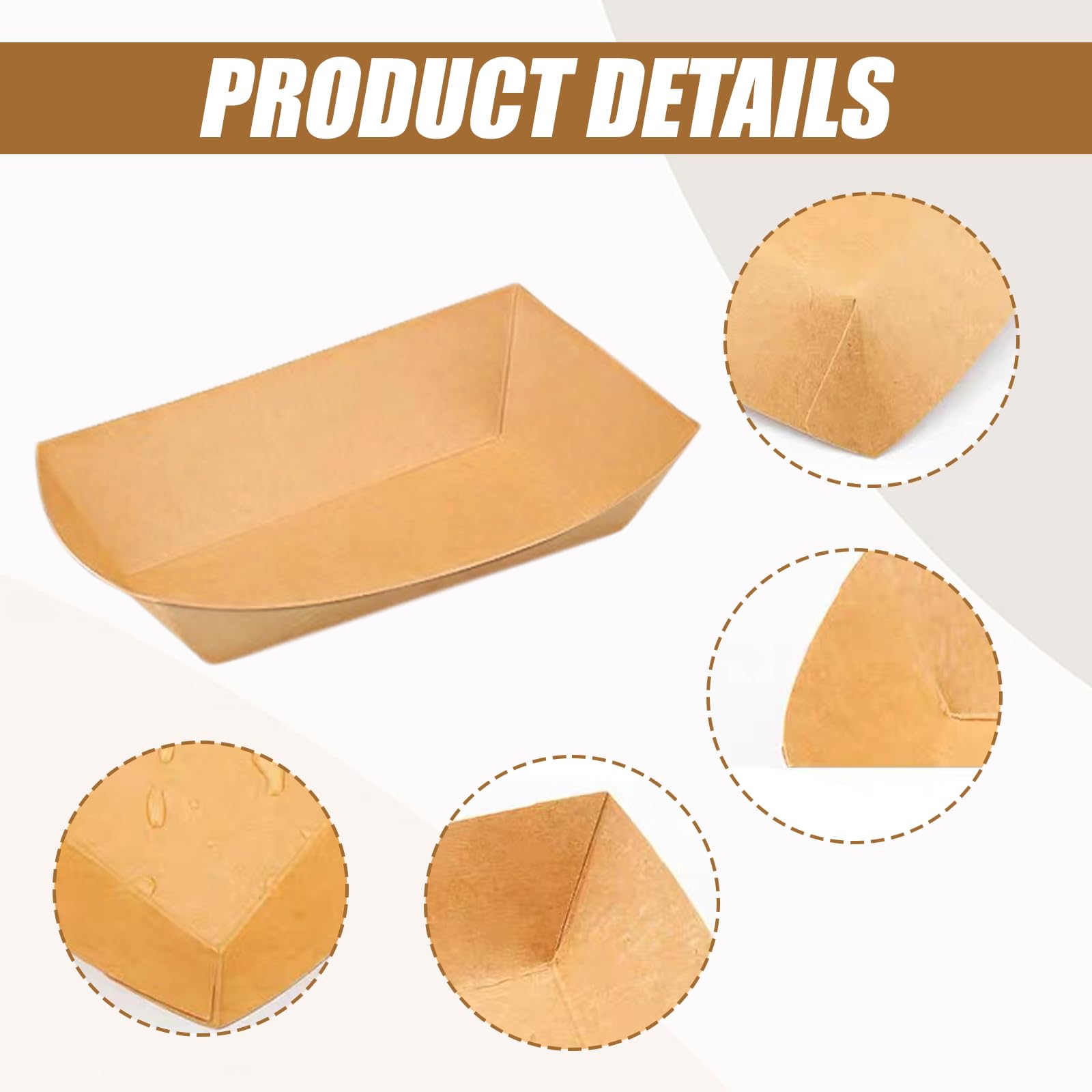 Ciotole in cartone resistente impermeabili 18x12x2,5 cm per patatine fritte snack macarons