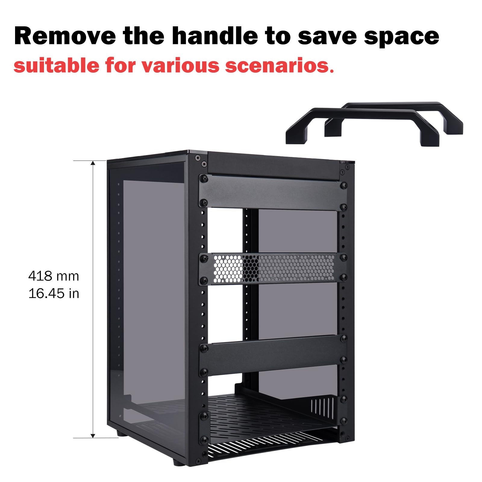 GeeekPi Szafa serwerowa 8U, DeskPi RackMate T1 Plus, 10-calowy stojak sieciowy do serwerów, sieci, urządzeń A/V, głębokość 260 mm, czarna