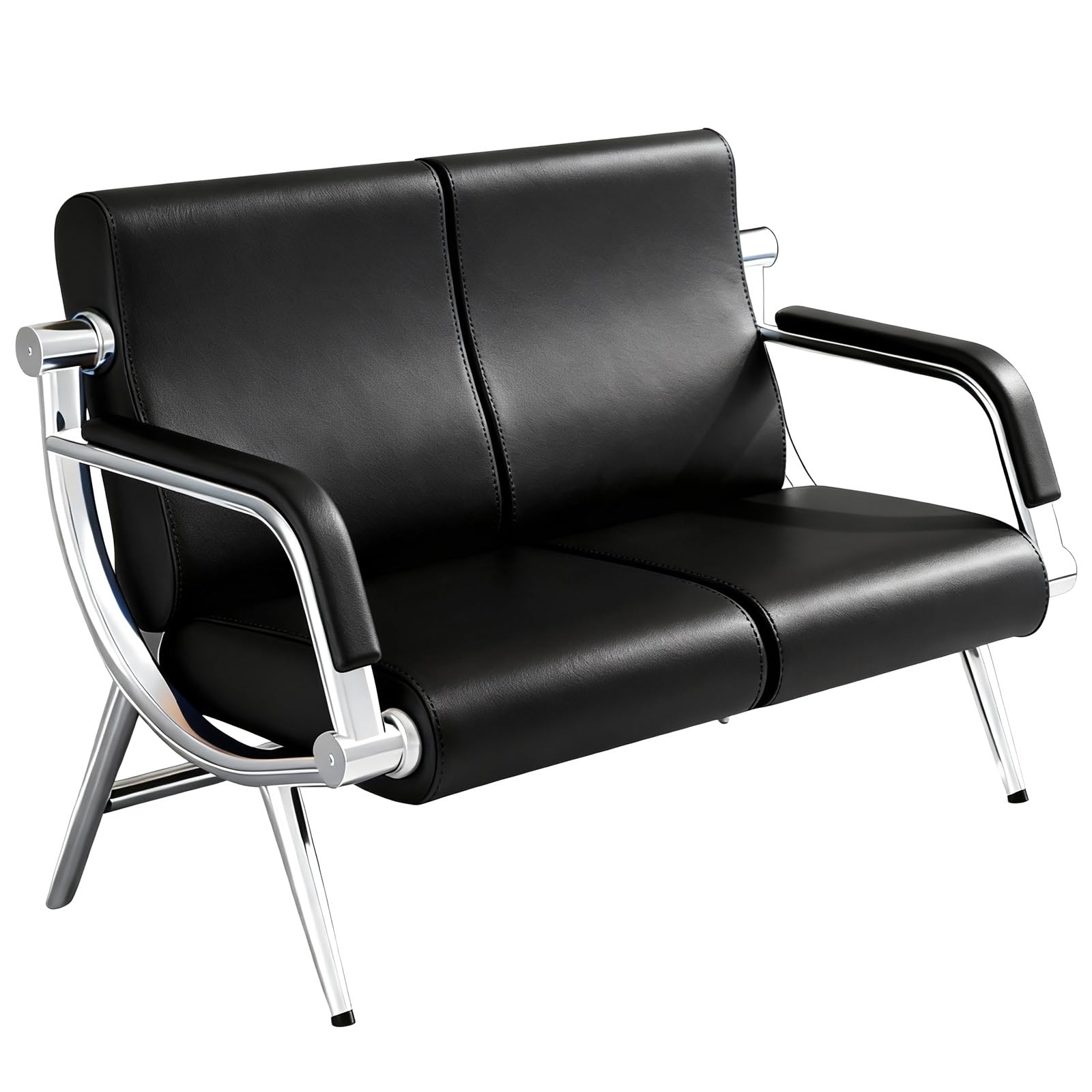 WDSOPK Waiting Room Chairs,Comfortable 2-Seater Waiting Room Chairs, Reception Bench with 880lbs Capacity, Perfect for Office Lobbies,and Airport Lounges(Black)