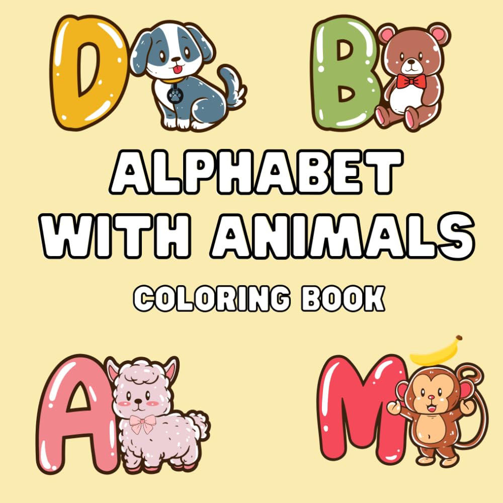 „Alphabet with Animals”: „Discover the Alphabet with Fun Animal Friends: A Coloring Adventure”