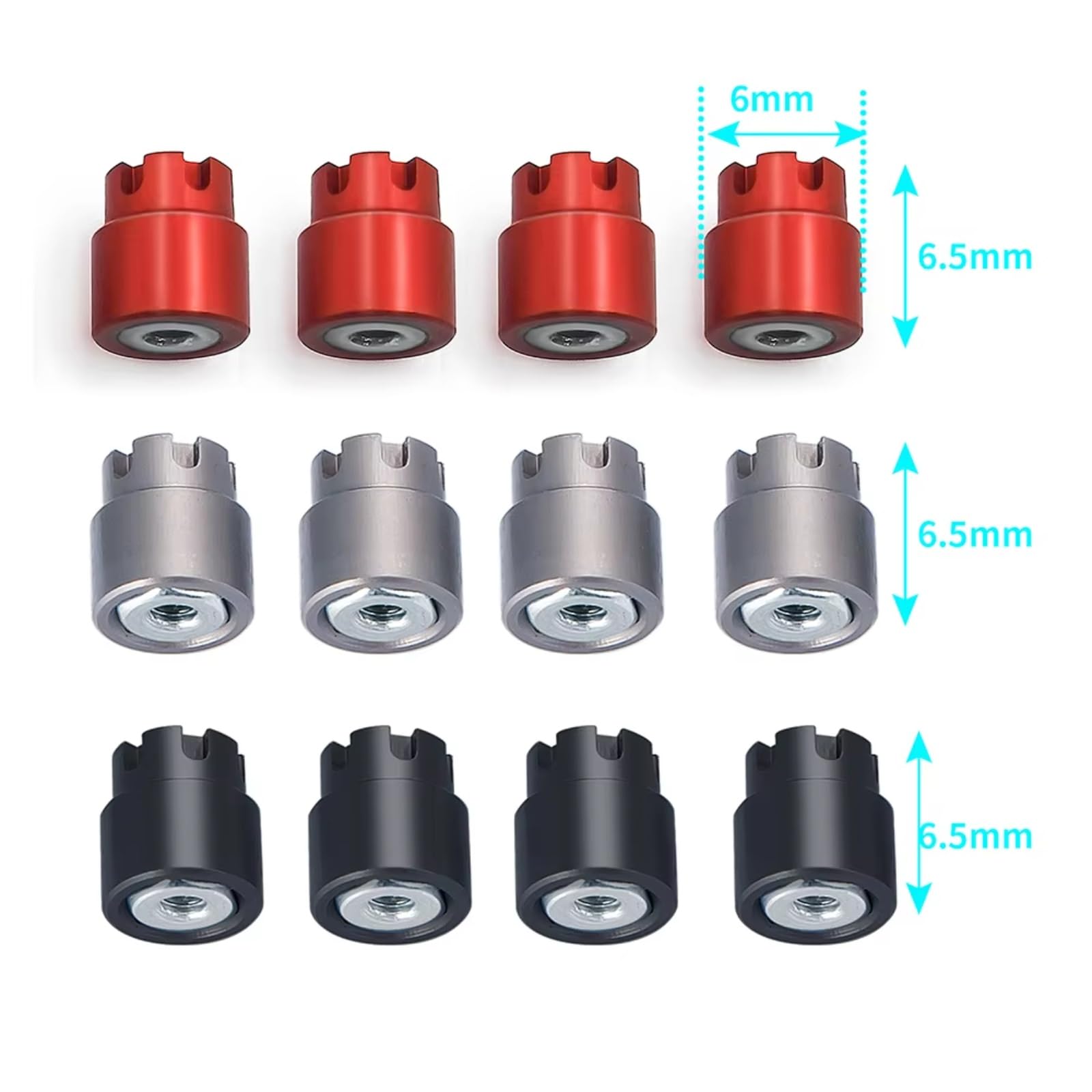 Für Axial Für SCX24 Für Deadbolt C10 Für Gladiator Für Bronco 1/24 4Pcs Aluminium M2 Radnaben Sicherungsmuttern Kappe RC Crawler Auto Teil RC Crawler Modelle Teile