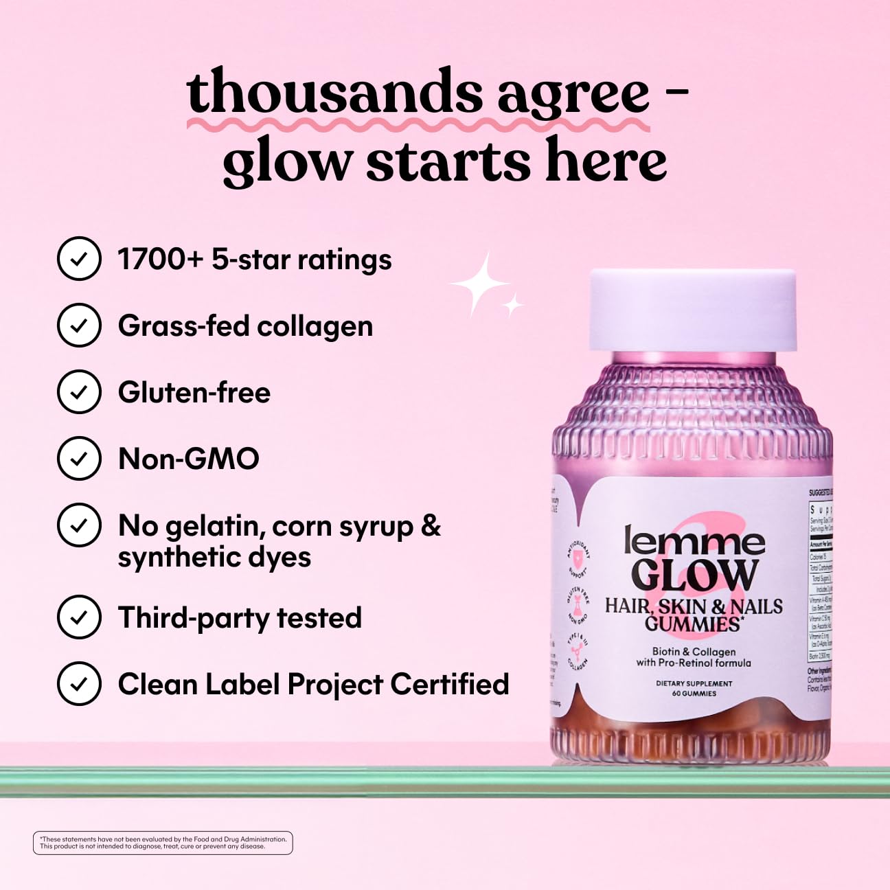 Lemme Glow Collagen Gummies for Strong Nails & Healthy Skin, 30-Day Supply — Amazon image 7