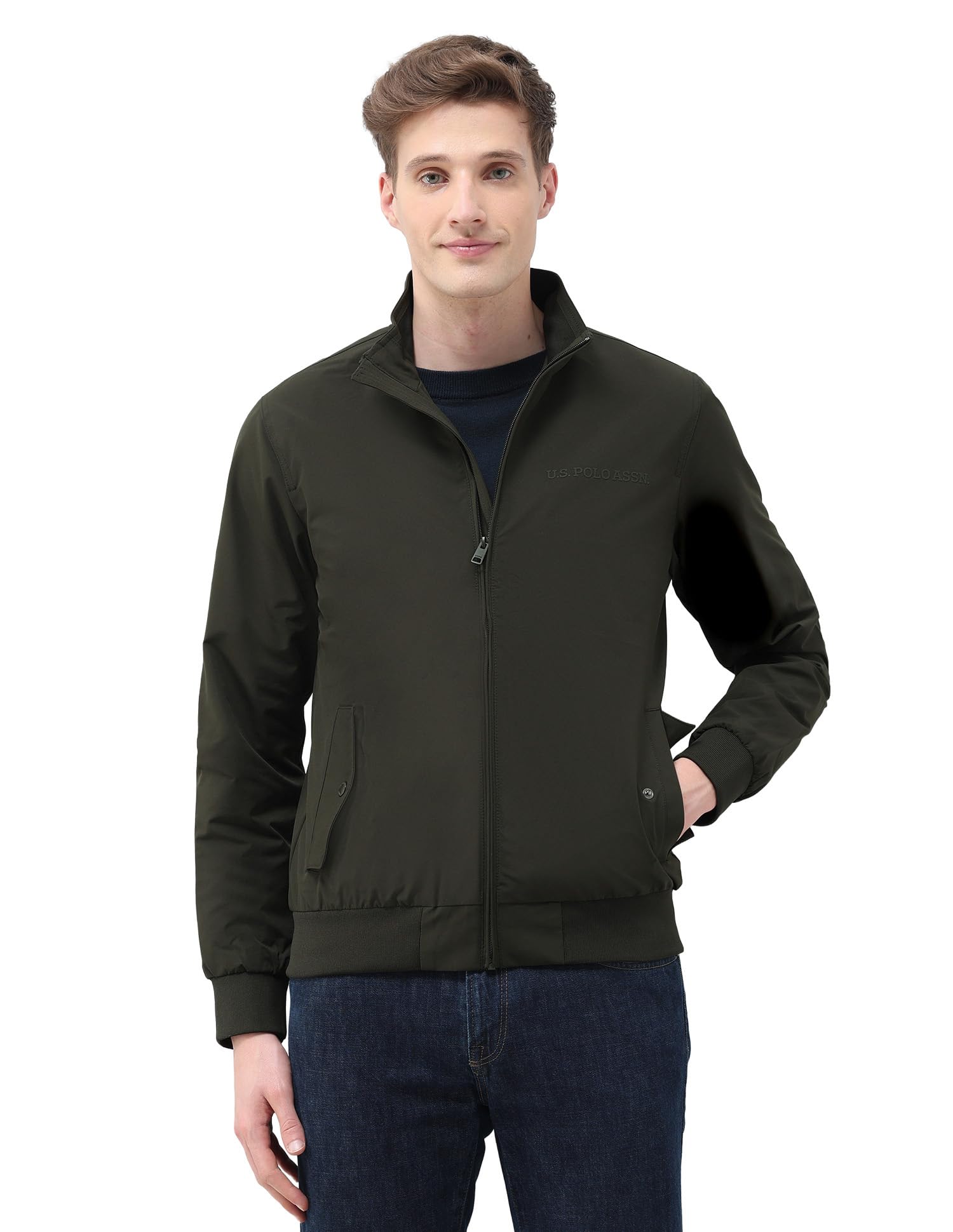 u.s. polo assn. U.S.Polo Association Men's Regular Fit Solid Casual Jacket-picture-11