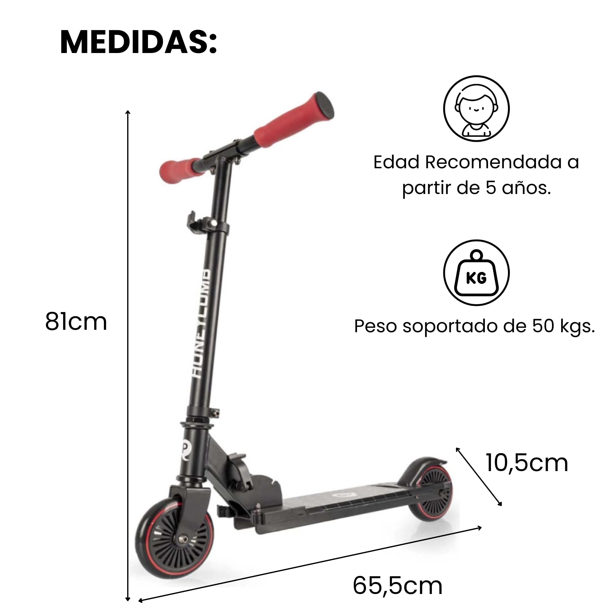 Qplay Patinete Infantil Honeycomb con Luces LED en la Base | Manillar Ajustable y Plegable | Diseño con Efecto Neón para Niños a Partir de 5 Años