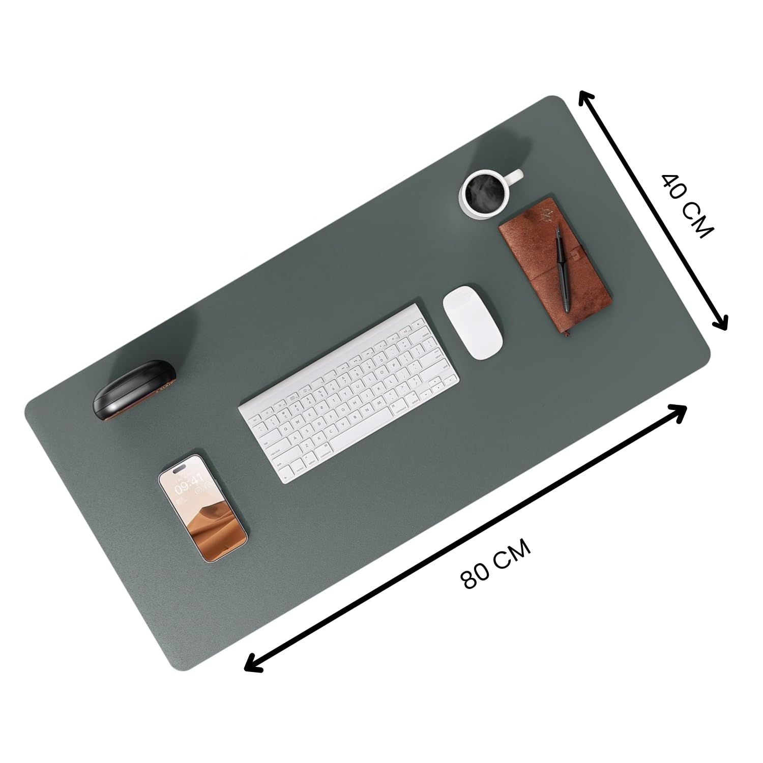 Large Desk Protector Mat 80x40cm - Office Computer Writing Pad for Laptop - Blotter Desktop Cover (Grey), 80 x 40 cm - Image 2