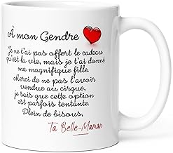 Luigi Collection Mug Gendre Tasse Message drôle Humour Beau-Fils Idée Cadeau Original pour Beau-Fils Homme Mari Femme Famille Déclaration pour Anniversaire Noël Fête. Céramique 325ml