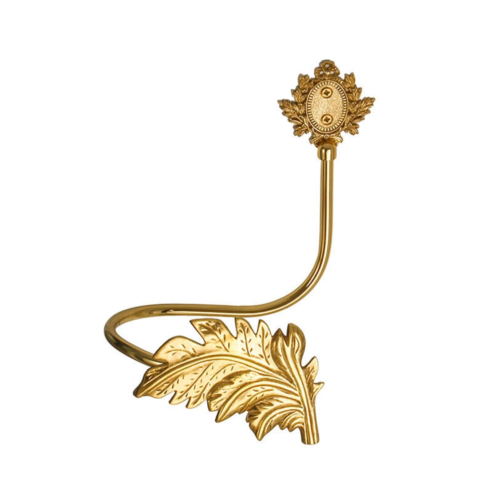 Brass Curtain Tieback Hook Creative Angel Wings Brass Pure Copper Curtain Hook Decorative Retro Wall(Leaf right)