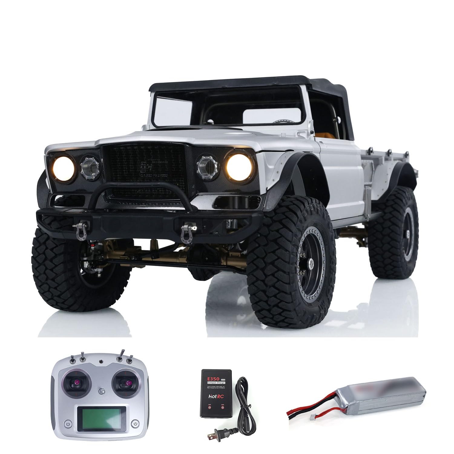 wheelfun 1/8 RTR TWOLF M715 RC Metal Crawler Off-Road Climb Truck Sounds Lights Smoke Unit Hobby Grade Crawler Model