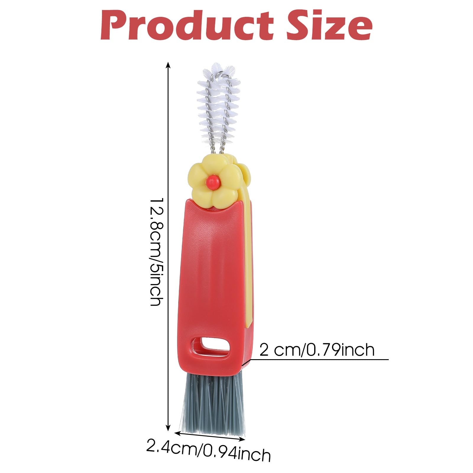Lnngub 3 In 1 Cup Lid Cleaning Brush,Portable Cup Lid Cleaner 3 In 1 Multifunctional Crevice Cleaning Brush for Cuplid Bottle Gap Tight Spaces,3 Pcs - Image 3