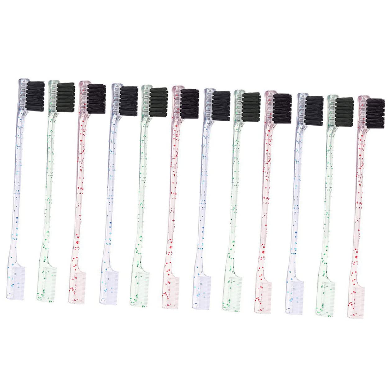 MUSISALY 12pc Dual Tip Eyebrow Brush Set Shaping Comb for Smooth Brows Portable Makeup Tool for Women