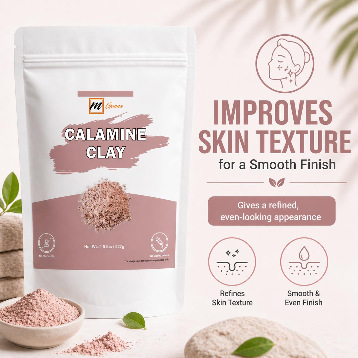 100% argilla naturale di calamina in polvere per maschere per capelli, scrub, creme, lozioni e sapone, 100 g