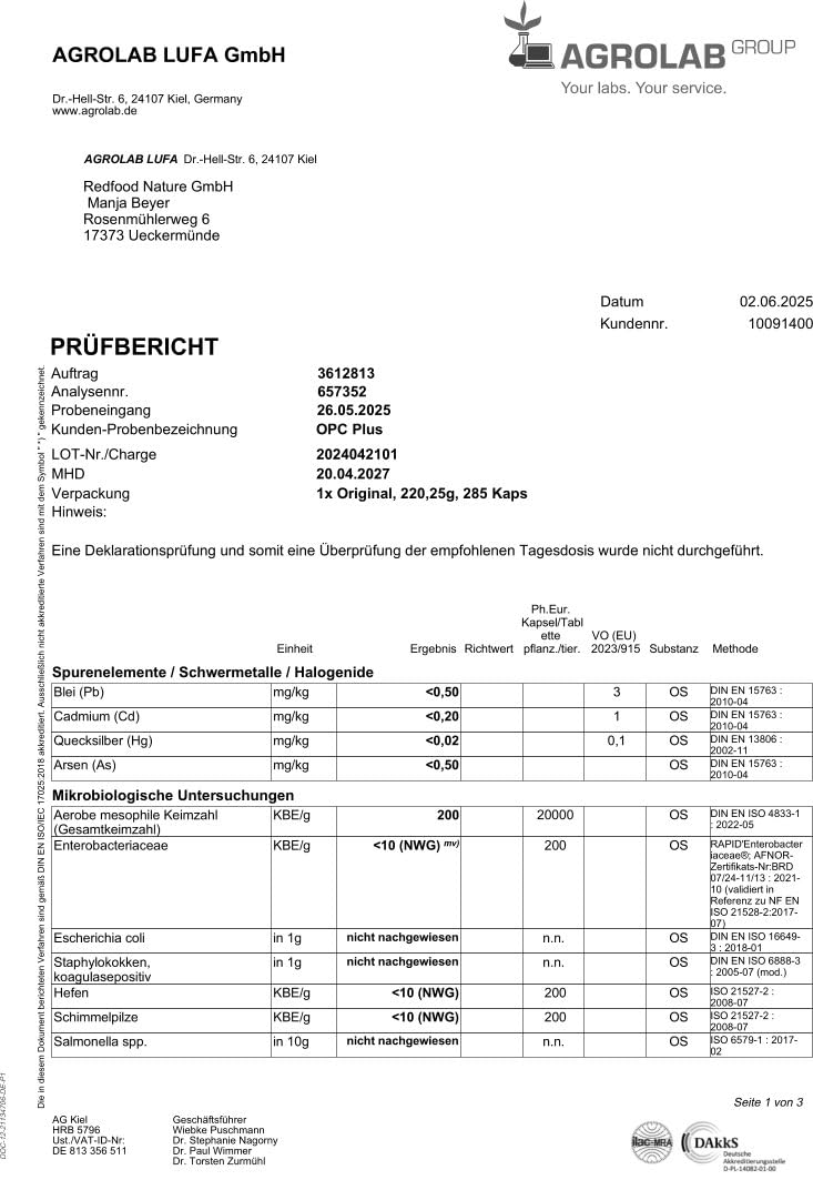 OPC Plus Französischer Premium Traubenextrakt VinOseed - 214mg echtes, reines OPC aus französischen Trauben - Laborgeprüft, vegan, hergest. in Deutschland
