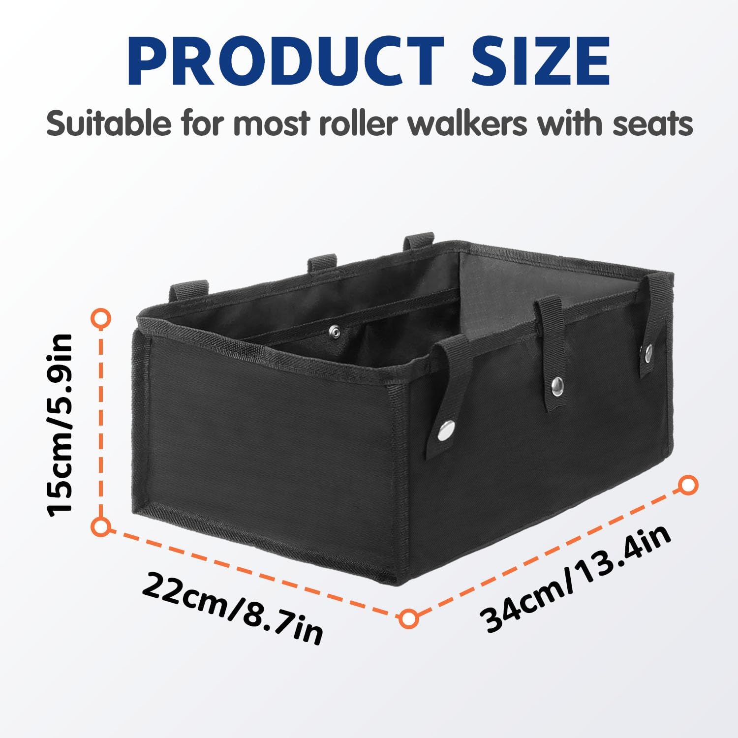 Boczif Walker Basket, Under Seat Rollator Bag, Walker Basket for Four Wheel Rollator, Rollator Bag Tote Organizer Pouch Storage Ipad, Books, Shopping, Walker Accessories Medical Essentials thumbnail