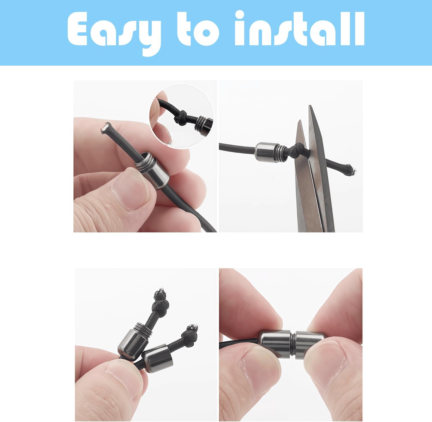 6 Pcs Shoelace Locks Buckle Aluminum Alloy No Tie Shoe Lace Turnbuckle