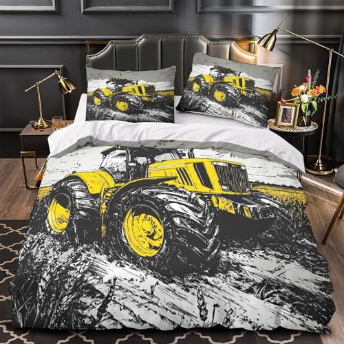 Housse de couette tracteur 140x200cm pour lit simple ado - 2
