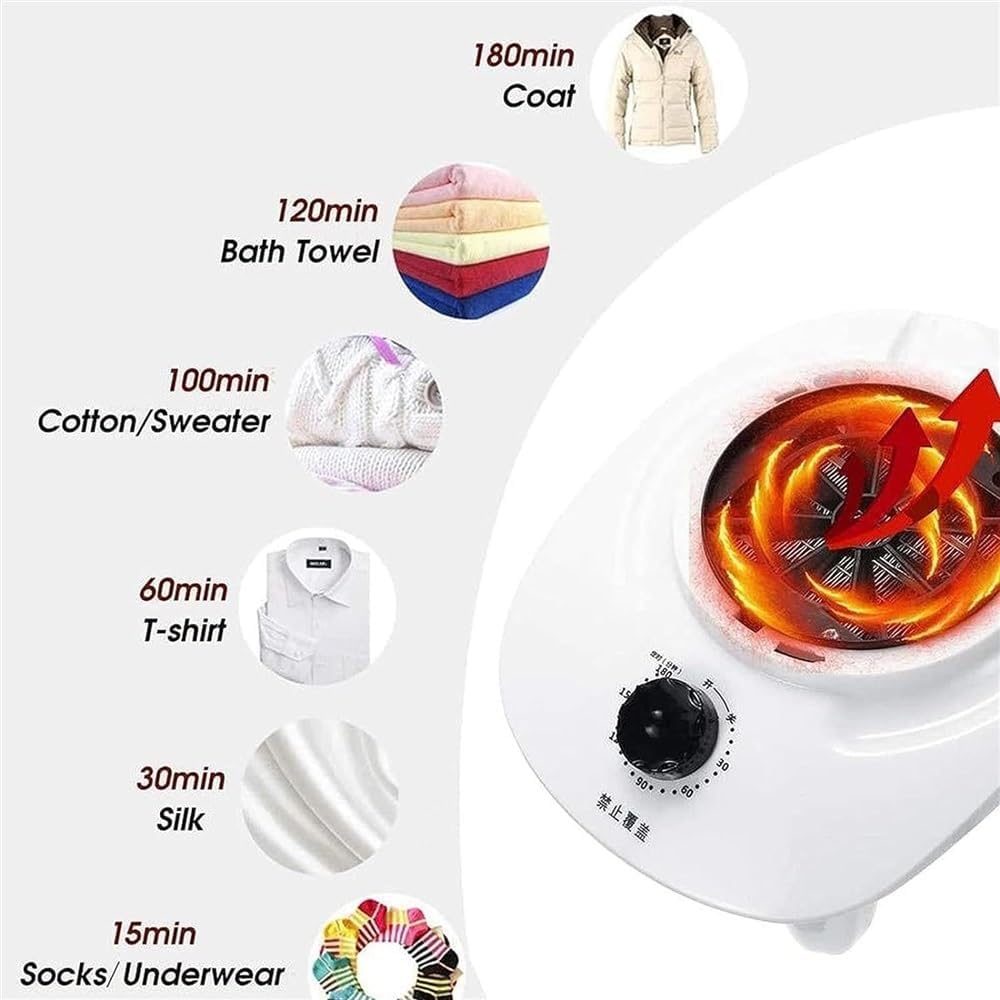 Stand Style Clothes Dryers Indoor, 220v/1000w Folding Mini Drying Rack with 180 Min Timer Heater Hanger Wardrobe Laundry Clothing Rack Double Layer Large Space 15KG Weight Bearing