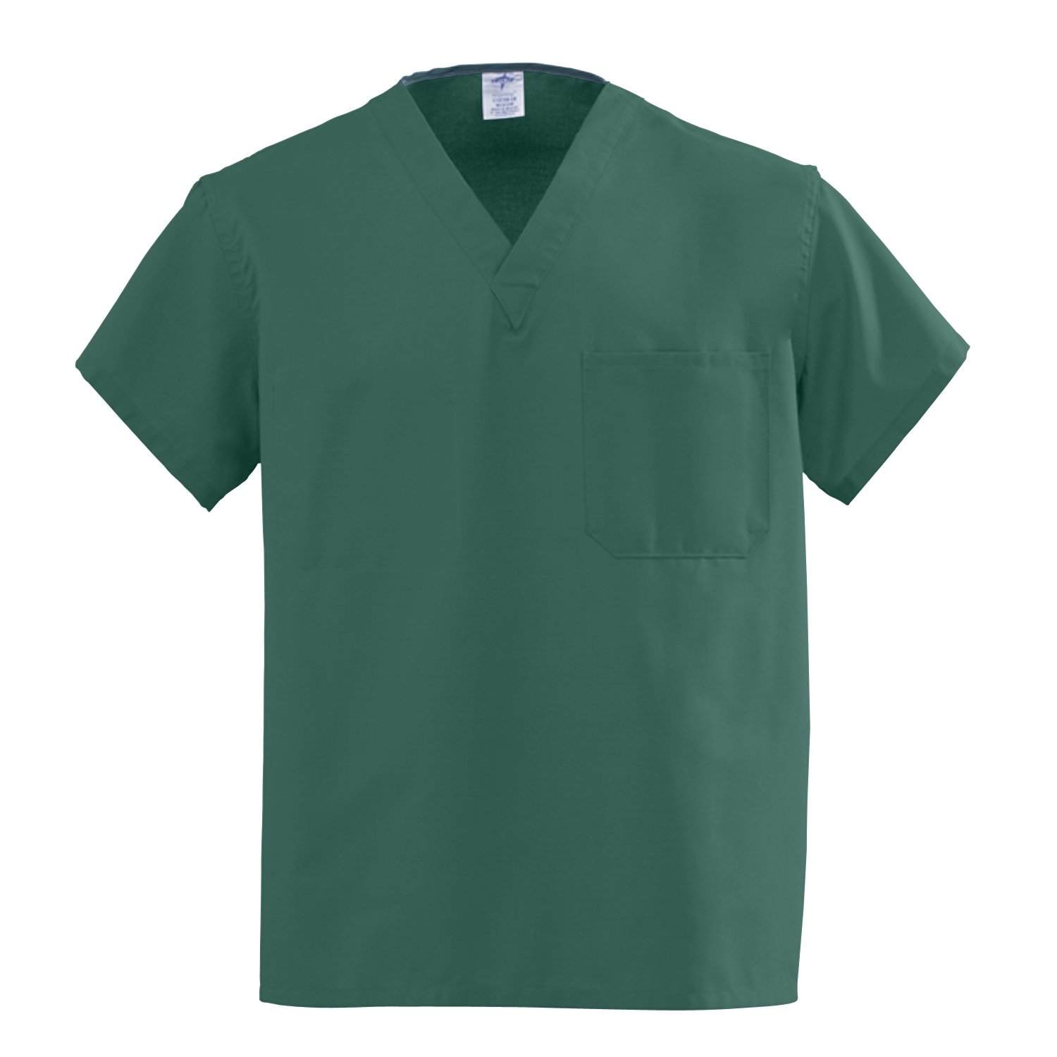 Medline 610NHGM-CA AngelStat Unisex Reversible V-Neck Scrub Top, 2 Pockets, Hunter, Size Medium