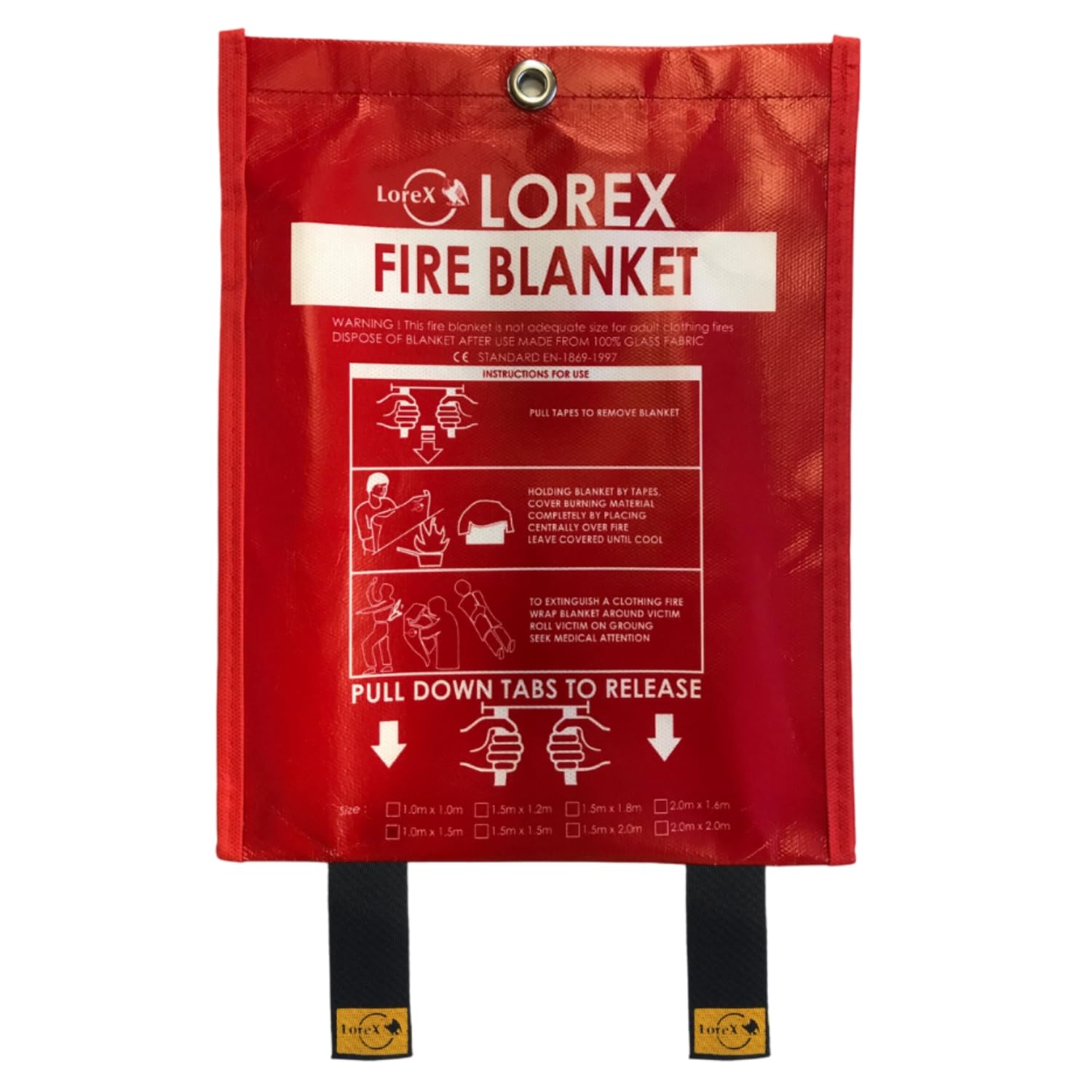 LOREX Manta ignífuga de 150 cm x 180 cm LR-FB1518CP: protección completa para grandes incendios y seguridad personal