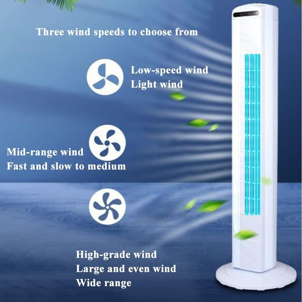 ZUMAHA Abanico Ventilador de Torre con 3 configuraciones de Velocidad, Ventilador oscilante con Suministro de Aire de Gran Angular de 70°, Ventilador de pie sin aspas Familiar