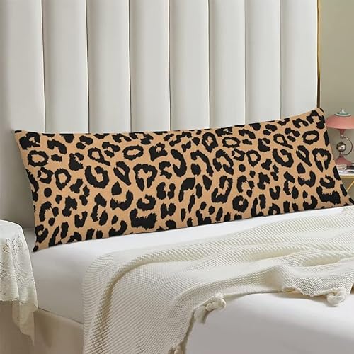 Miniatura 2 de Funda de almohada corporal de leopardo con diseño de piel de animales salvajes, con estampado de guepardo, funda de almohada larga con cremallera,