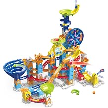 VTech - Marble Rush Ultimate Set Electronic XL200E - Giant Marble Run for Building 127 Pieces and 10 Balls - Electronic Building Game - Gift for Children from 4 Years - Contents in French