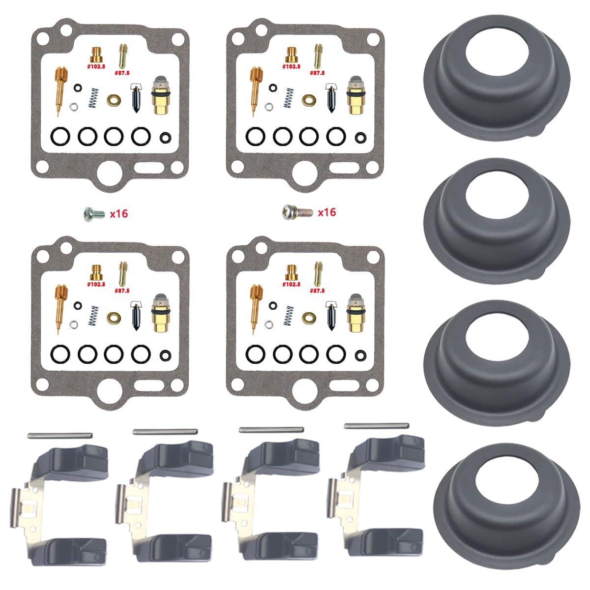 Kit Revisione Carburatore per XJ900 1983 900 900cc 4-Carb | per 4 cilindri in linea XJ 900 riparazione ricambi moto carburatore revisione ricambio spillo membrana guarnizione O-ring