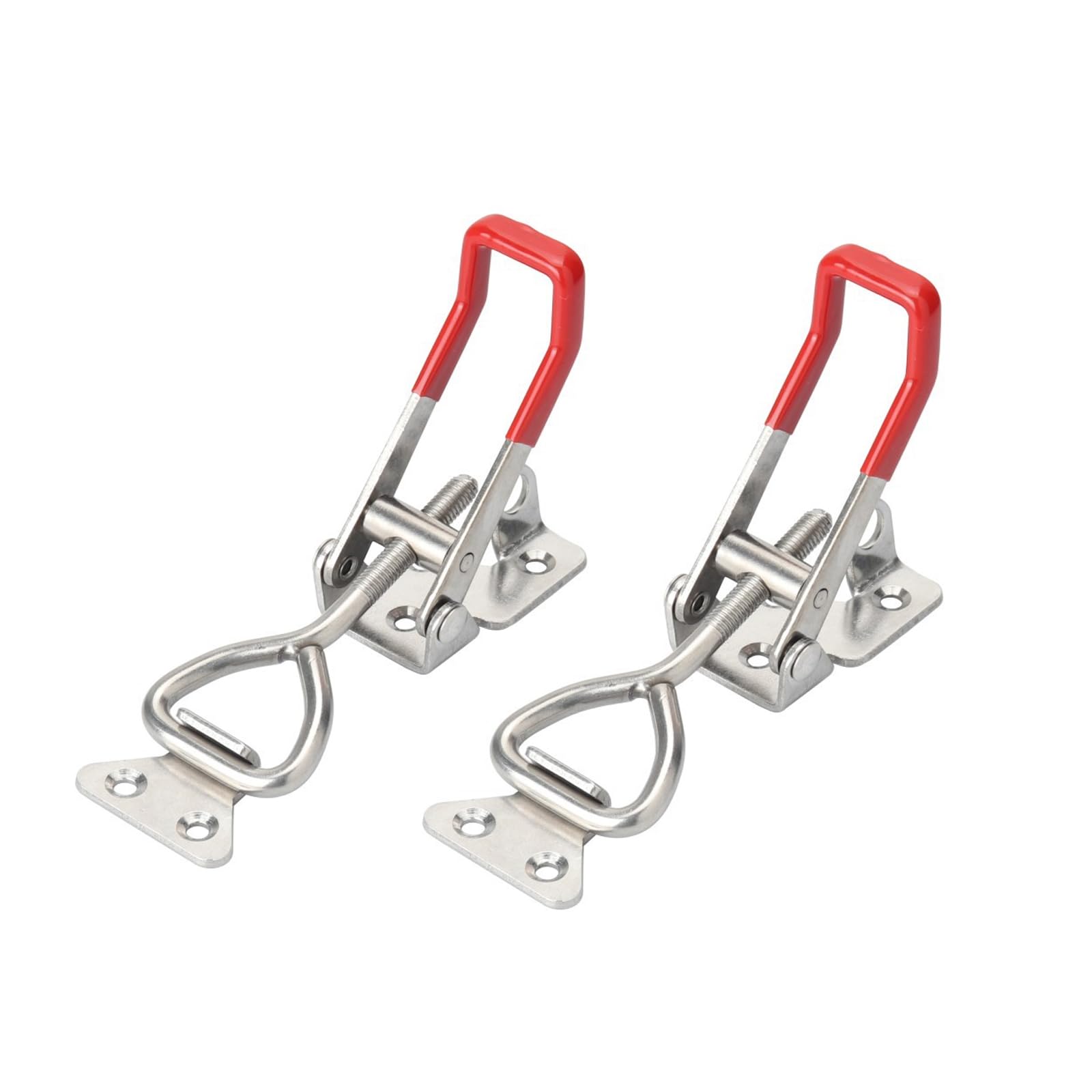 2 Pack Toggle Latch Clamp 4003 with Lock Hole, 304 Stainless Steel Adjustable Toggle Latches 1320Lbs Holding Capacity Heavy Duty Toggle Clamps for Lid Box Case Door Smoker Cabinet