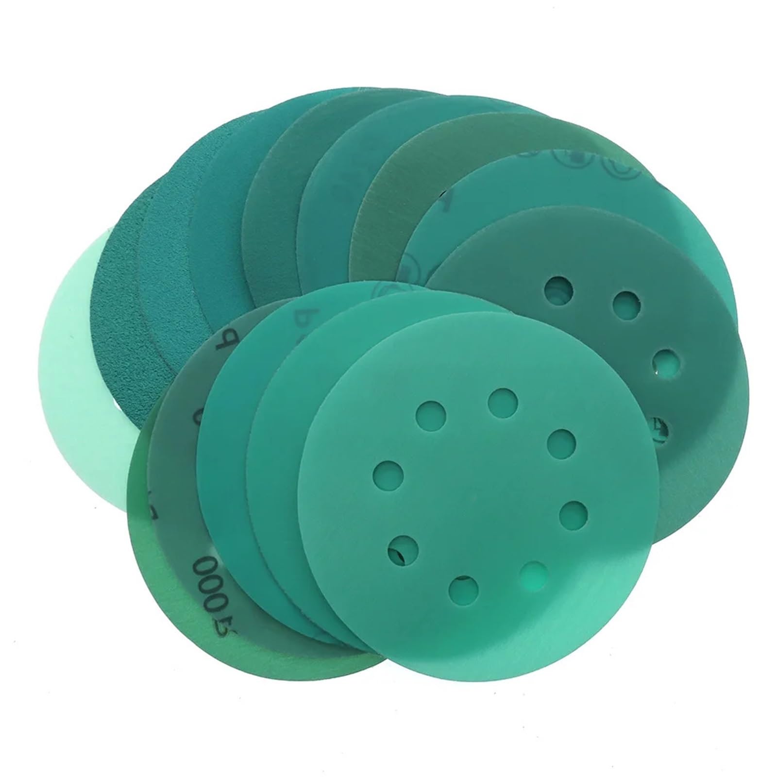 Hook and Loop Sandpaper disc, Sandpaper Discs 15Pcs 5 Inch 125mm 8 Holes 60-2000 Grits Hook and Loop Polyester Film(180)