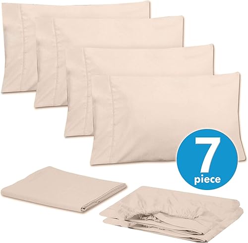 Miniatura 3 de Sweet Home Collection Split King Sábanas - Juego de 7 piezas de 1500 hilos de microfibra cepillada fina con bolsillos profundos - fundas de almohada