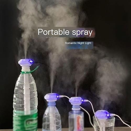 Miniatura 5 de White Portable Mini Humidifier, Water bottle USB Cool Mist Small Humidifier with blue Lights.Perfect for Bedroom, Office, Plants, travel & Car(1PCS)