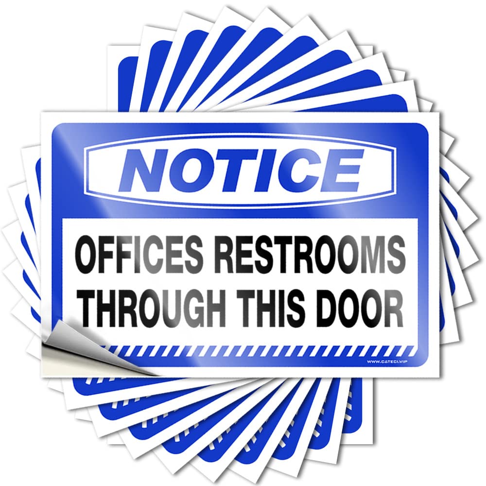Notice Offices Restrooms Through This Door Window Girly - Kitchen Stuff Decal Self Adhesive Sticker(8X12CM)