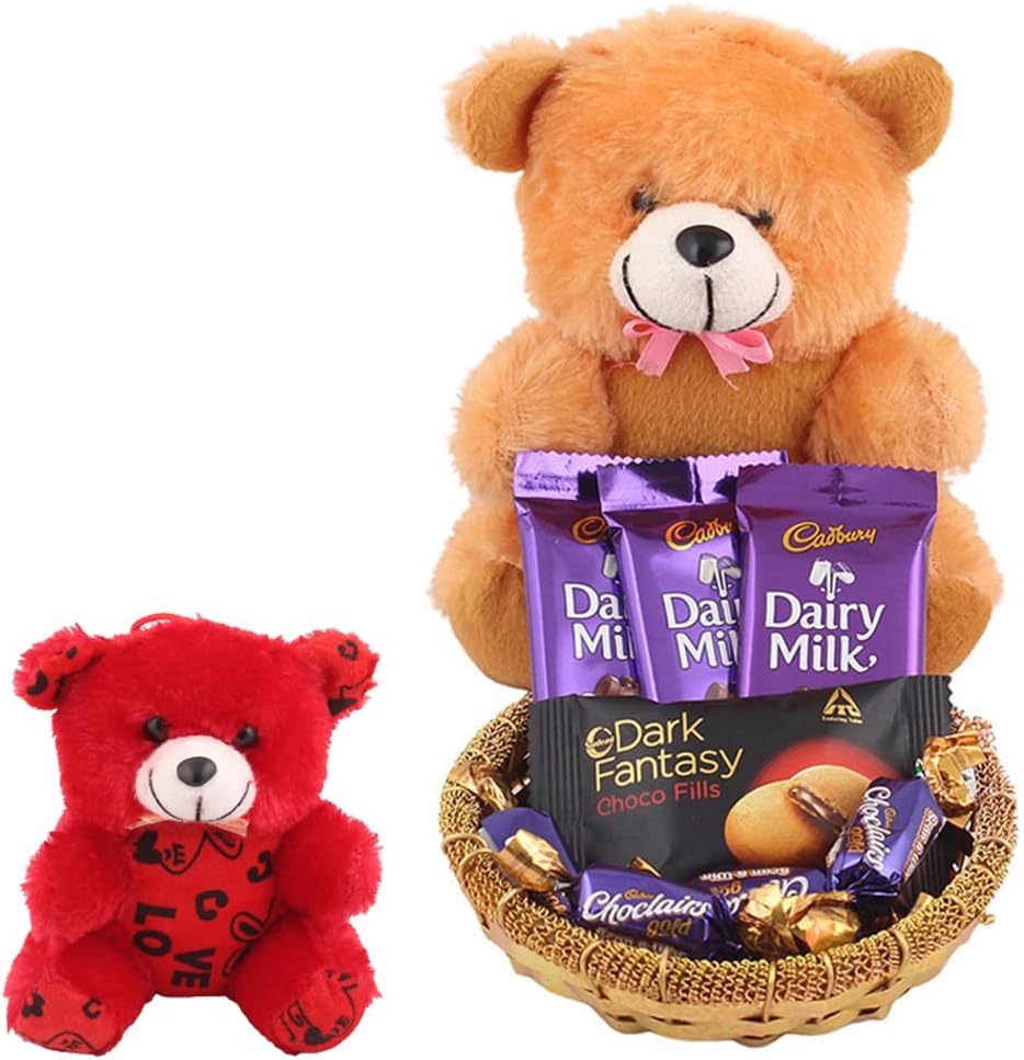 SFU E Com Dairy Milk with Teddy Bear | Valentine Teddy Bear with Chocolate Combo | Valentine Chocolate Hamper | 1147