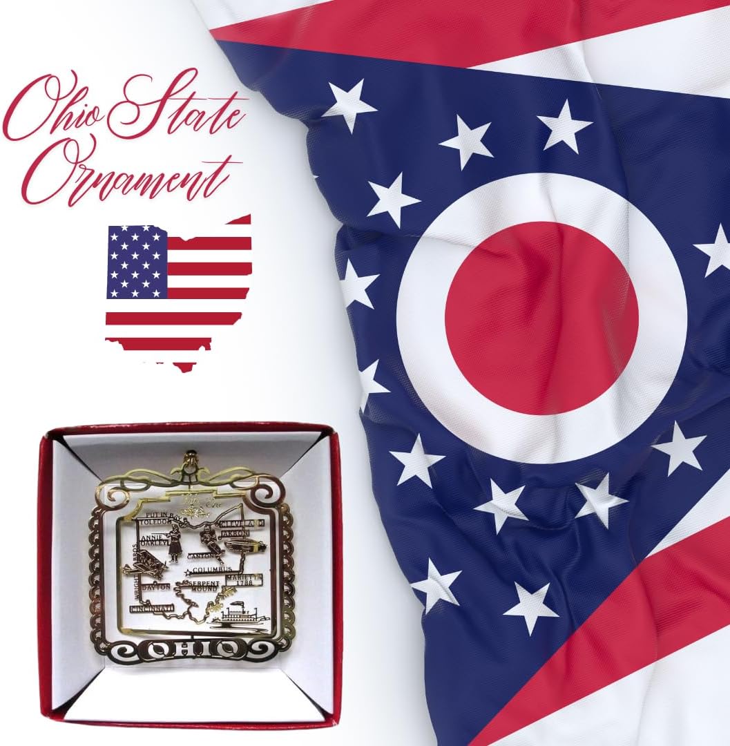 Ohio State Brass Christmas Ornament Souvenir Gift - Image 2