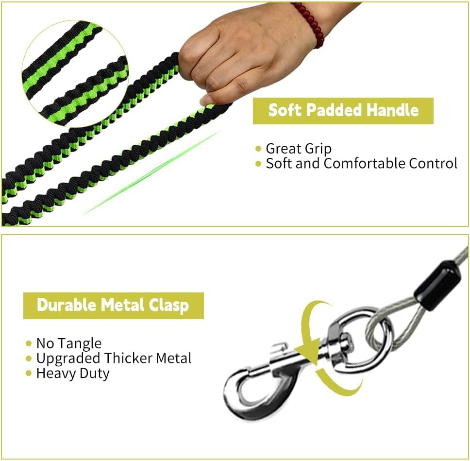 Mi Metty Dog Leash for Dogs Up to 250 Pound,Heavy Duty Leash Made of Coated Wire Rope for Large and Medium Dogs,Dog Tie Out Cable with Soft Silicone Grip.Dog Chains (Grey - Image 4