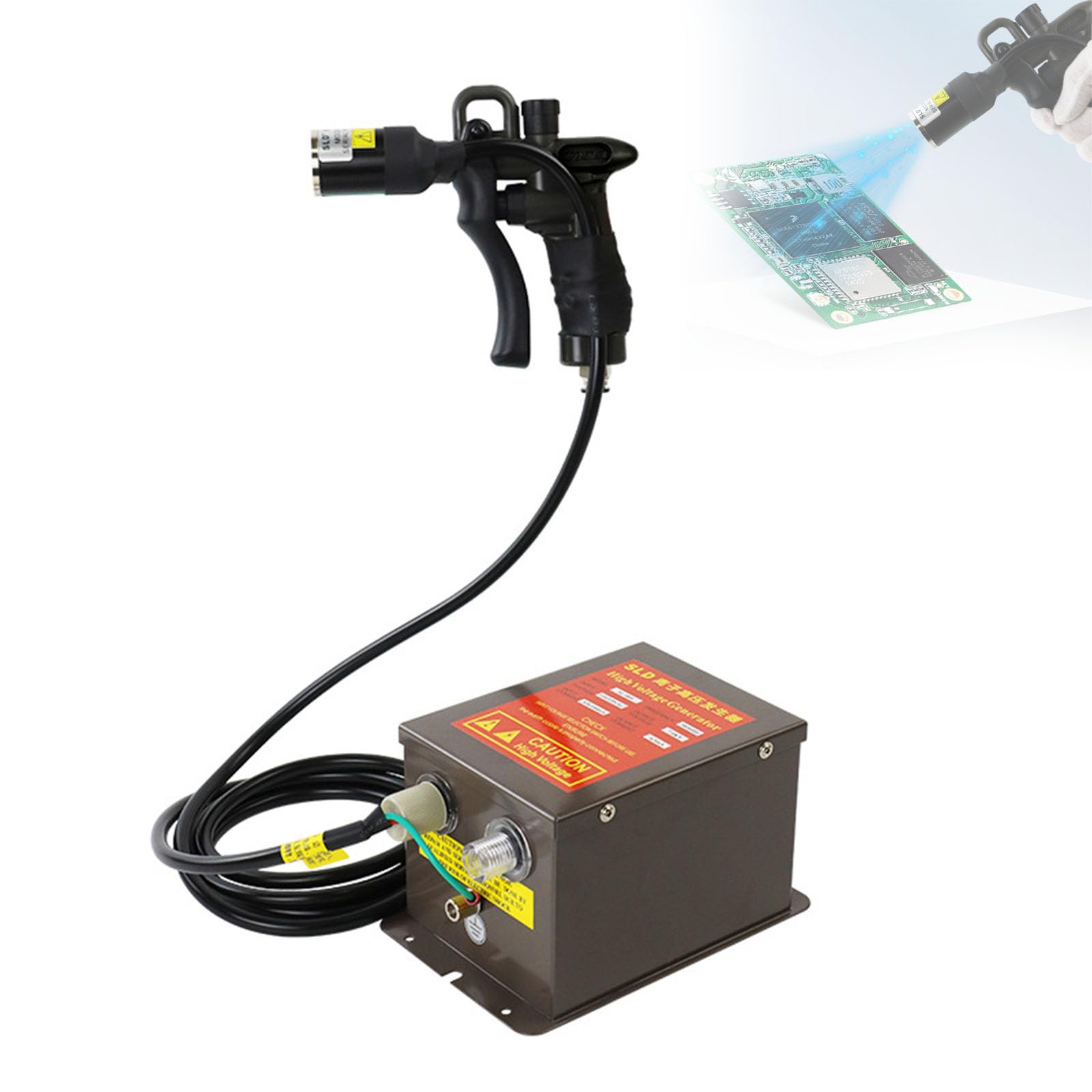 Ltzygmion Static Elimination Gun, Ionizing Air Gun With Pneumatic Switch, Adjustable Air Volume For Precision Electronics, Plastics, Printing And Coating Industries