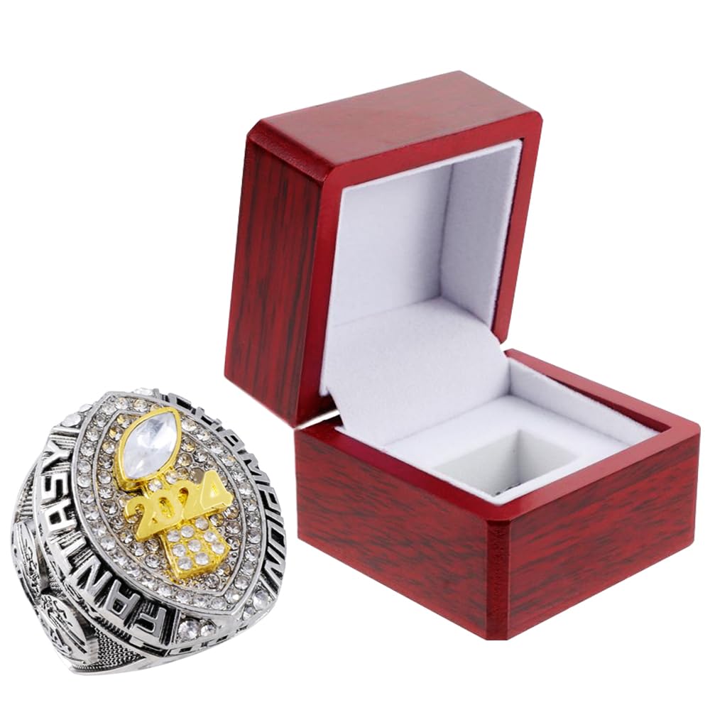 noblehead 2024 Fantasy Football Ring | Heavy FFL Champion Ring | Gold Silver Tone Plated Award Trophy for Fantasy Football League Winner