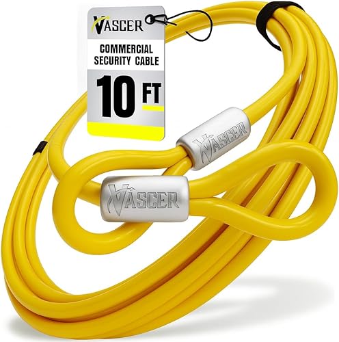 Miniatura 14 de Cable de seguridad antirrobo de acero galvanizado trenzado de alta resistencia comercial con extremos en bucle. (1/2 pulgada de grosor, construcción