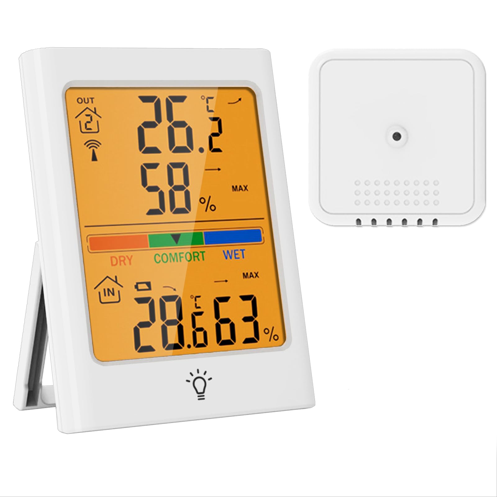 Indoor Outdoor Digital Thermometer Hygrometer Wireless, Smart ...