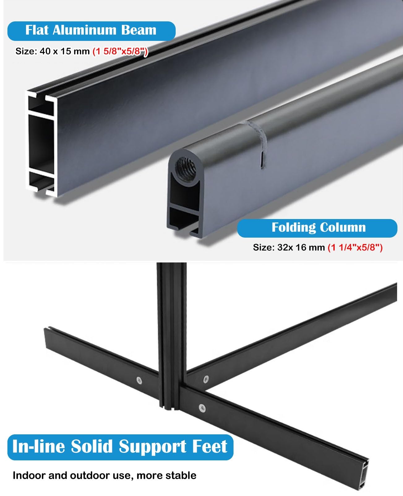 Tableau Affichage Présentoir D'art Pliable pour Exposition de Peinture, Support D'œuvres Publicitaires Autonome en Aluminium, Intérieur Extérieur Présentoir pour Affiches, Salon Commercial(3pcs,100x20
