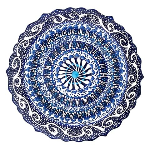 Ayennur Turkish Decorative Plate Handmade Ceramic Ornament for Home&Office Wall Decor Cover