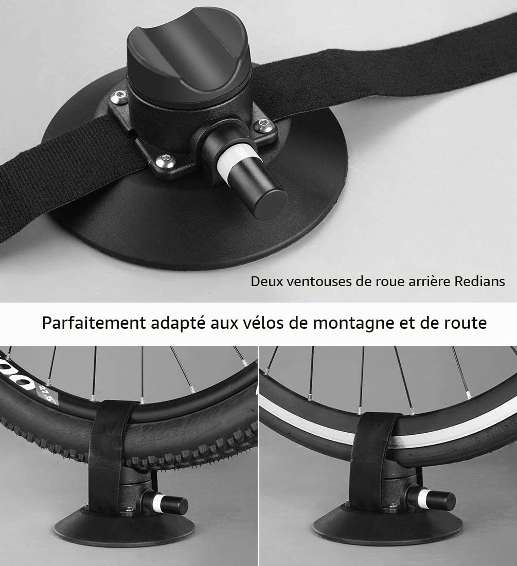 ROCKBROS Porte de Vélo pour Toit Voiture Fixation Ventouse Rouge pour 2 Vélo
