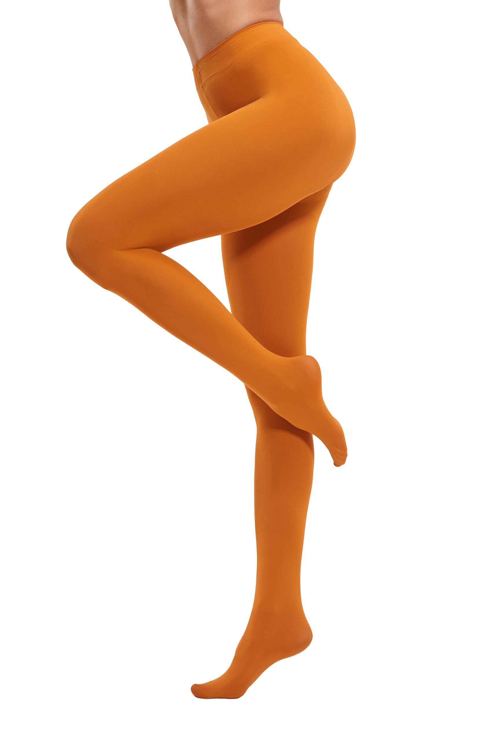 CozyWow Women's Solid Color Soft Opaque Footed Tights