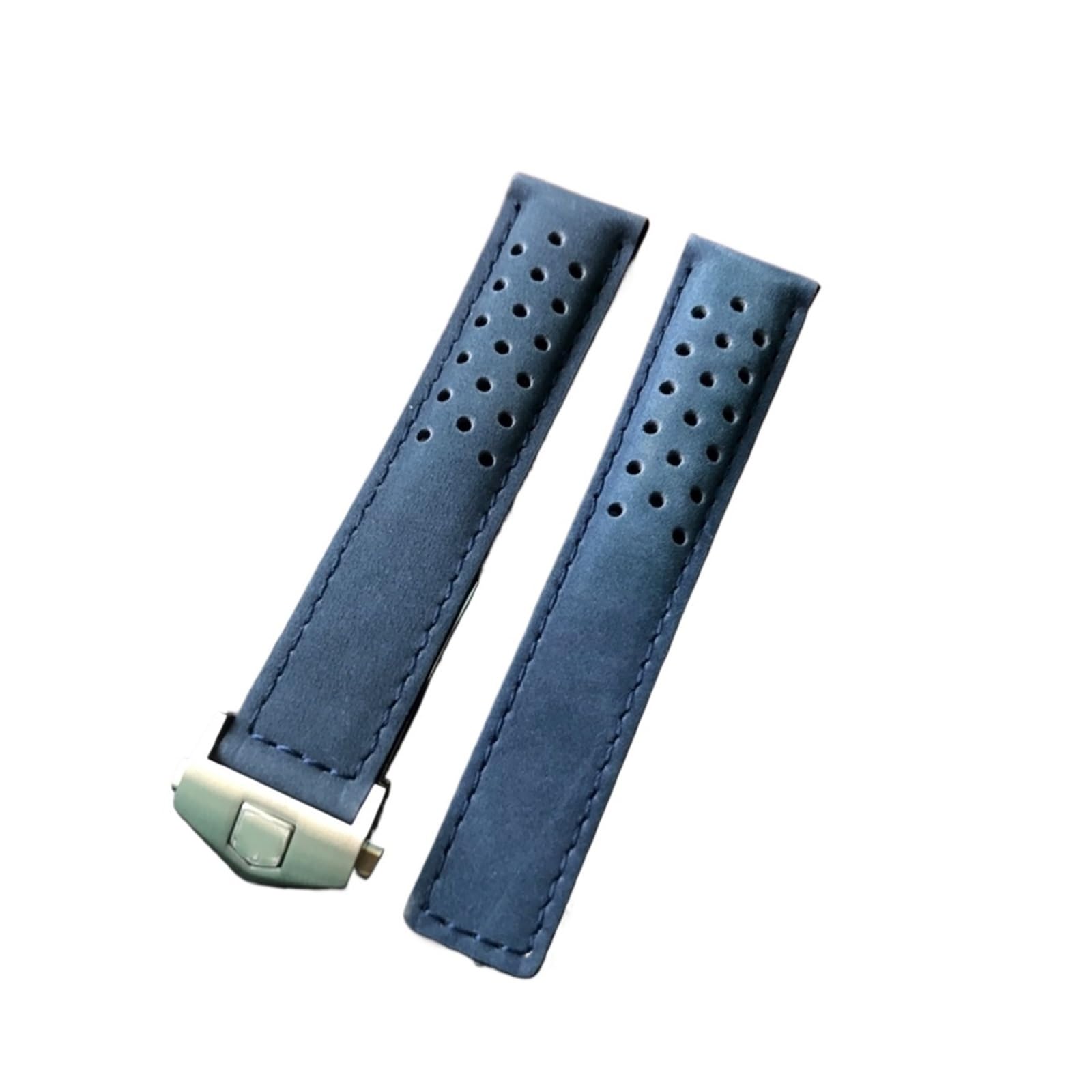 HMFANG Bracelet de montre en cuir véritable mat 20 mm, 22 mm, 24 mm, noir, bleu, marron, compatible avec TAG HEUER CARRERA AQUARACER Monaco F1