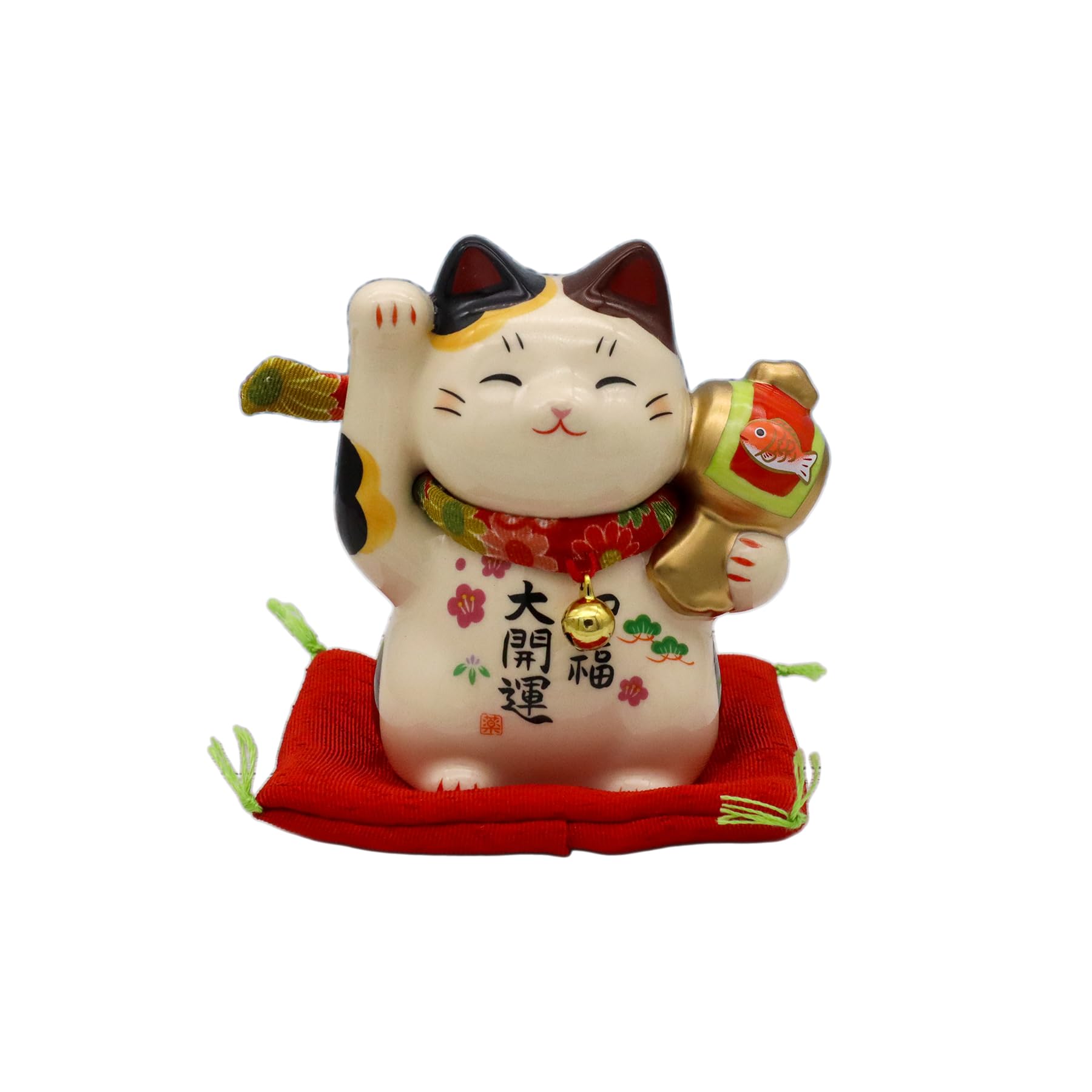 (Amazon.co.jp Exclusive) Yakushi Kiln Maneki Neko (Crepe Collar Included, No. 2.5), Good Fortune Great Luck (Includes Lucky Sticker) : Pet Supplies