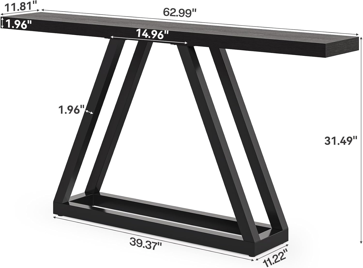 Tribesigns Tavolo consolle stretto da 160 cm (nero)